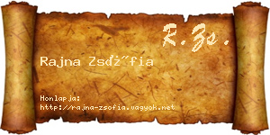 Rajna Zsófia névjegykártya