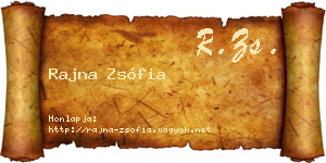 Rajna Zsófia névjegykártya